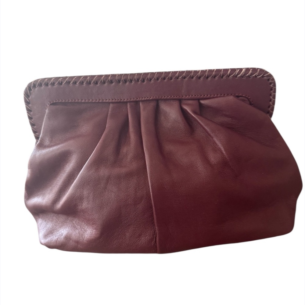 NEW CLEOBELLA Elegant Burgundy maroon genuine leather Clutch